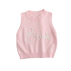 (Buy 1 Get 1) Kids Toddler Big Girls Autumn Winter Fashion Casual Simple Solid Color Letter U Neck Knitted Waistcoat