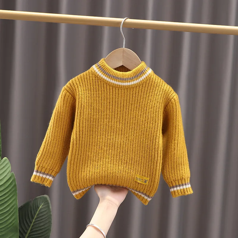 Kids Toddler Girls Boys Autumn Winter Fashion Casual Simple Solid Color Round Neck Sweater