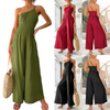 Women Single Strap Ruched High Waist Casual Wide Leg Jumpsuit