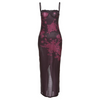 Women'S Fashion Sexy Retro Floral Printed Spaghetti Strap Slim Dress