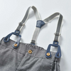 Boys Little Gentlemen Cotton Solid Color Long Sleeves Shirts And Gray Pants With Suspender Set