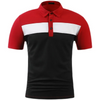 Men Business Casual Stitching Color Block Short Sleeved Lapel Polo Shirt