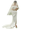 Bride Wedding Simple Temperament One Shoulder Split Mermaid Dress