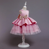Kids Toddler Girls Fashion Party Cute Sweet Solid Color Sequins Bow Pleated Sleeveless Mesh Party Tutu Dress