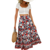 Women Fashion Summer Vacation Floral Print Swing Skirt