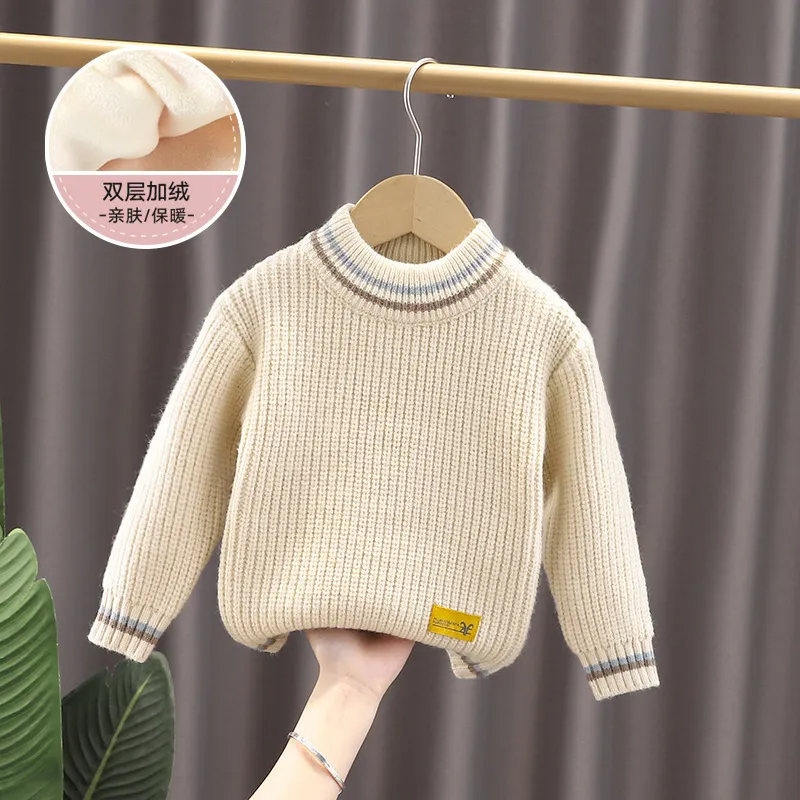 Kids Toddler Girls Boys Autumn Winter Fashion Casual Simple Solid Color Round Neck Sweater