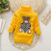 Kids Toddler Girls Boys Autumn Winter Fashion Casual Simple Solid Color Cartoon Bear Turtle Neck Sweater