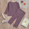 Baby Rib-Knit Long Sleeve Sleepwear Tops Pants Set