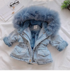 Kids Toddler Girls Boys Autumn Winter Fashion Casual Cute Solid Color Woollining Denim Coat