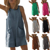 Summer Vacation Women Loose Sleeveless Pocket Rompers