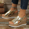 Summer Fashion Plus Size Ankle Buckle Strap Platform Wedge Beach Sandals
