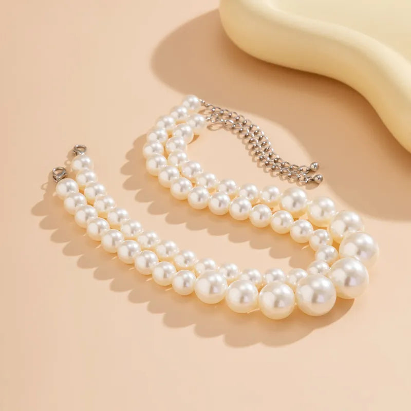 Exaggerated Multilayer Pearl Necklace