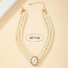 Temperament Multilayer Pearl Rhinestone Necklace