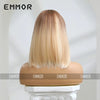 Women Fashion Gradient Platinum Mixed Color Stamp Shoulder Short Straight Wig