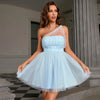 Women's Fashion Mesh Shoulder Backless Party Dress
