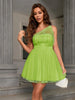 Women's Fashion Mesh Shoulder Backless Party Dress