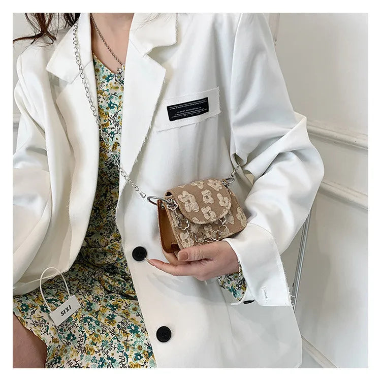 Buy 1 Get 1 Women Fashion Floral Mini Chain Square Crossbody Bag