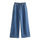 Women Fashion Casual V-Neck Lapel Long Sleeve Denim Top Wide Leg Pants Two-Piece Set