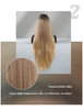 Women Gold Gradient Chemical Fiber Long Straight Wig
