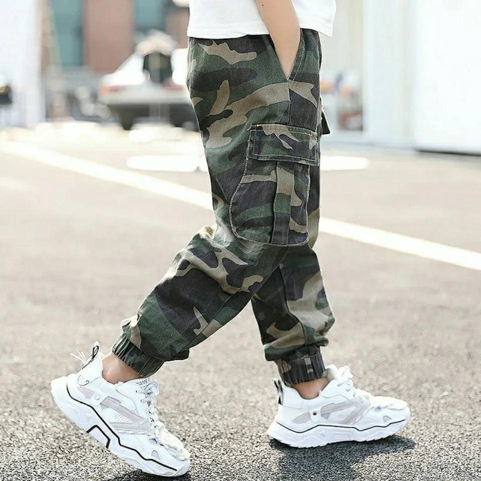 Kids Toddler Big Boys Spring Autumn Fashion Casual Camouflage Cargo Pants
