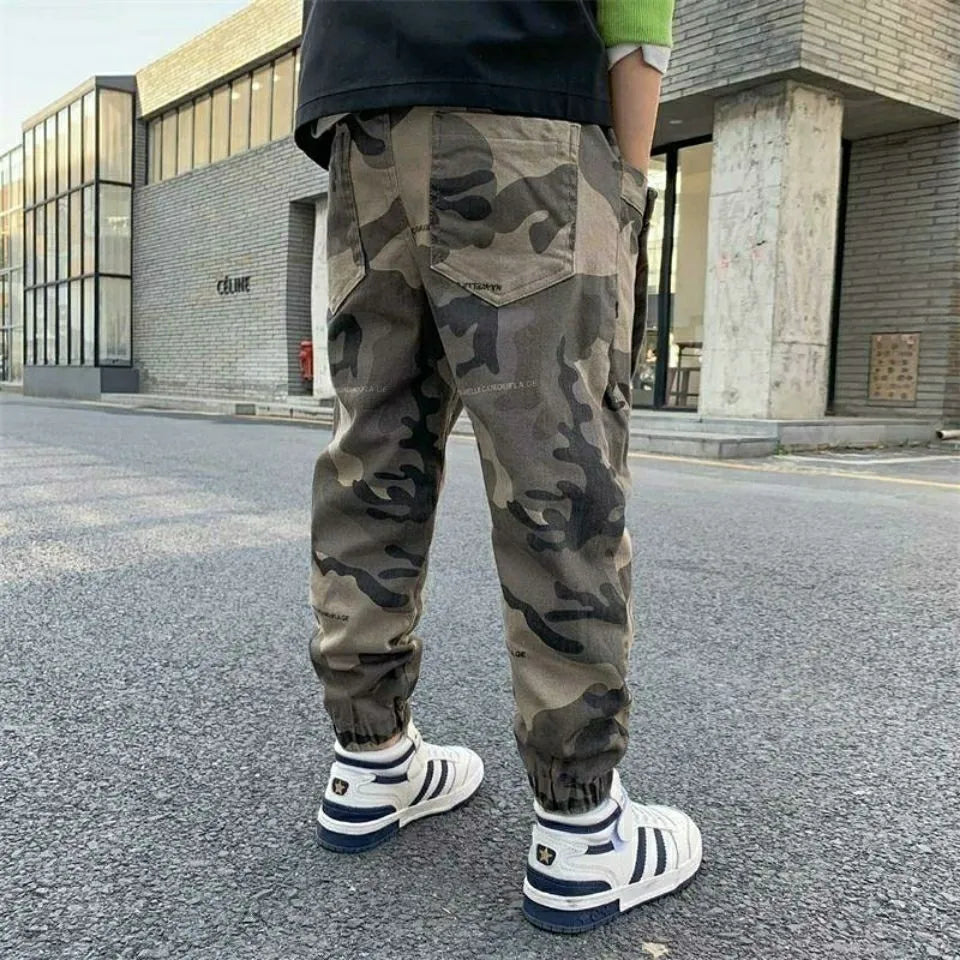 Kids Toddler Big Boys Spring Autumn Fashion Casual Camouflage Cargo Pants