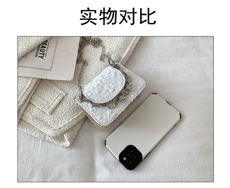 Buy 1 Get 1 Women Fashion Floral Mini Chain Square Crossbody Bag