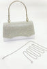 Women Fashionable Simple Flap Rhinestone Square Hand Dinner Bag