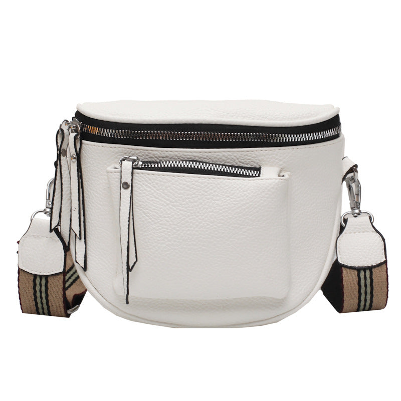 One Shoulder Crossbody Soft Leather Casual Saddle Bag