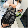 Letter Printing Hot Rhinestone Female Bag Backpack Fashion Three-Use Backpack Leisure Handbag