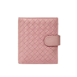 Sheepskin Woven Short Wallet Women Bag
