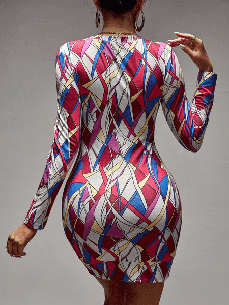 Allover Print Bodycon Dress