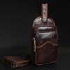 The manufacturer a sells men's casual chest bag leather wax Leather Shoulder Satchel Bag retro casual