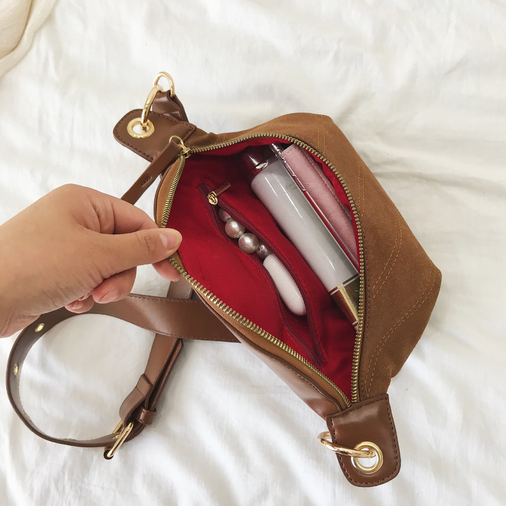 Chain crossbody bag frosted belt bag