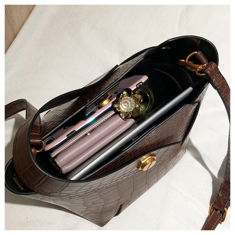 Stone pattern bucket bucket bag