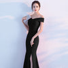 Banquet evening dress word-shoulder fishtail dress