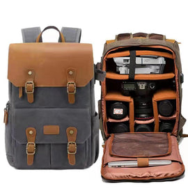 Shoulder Waterproof Large Capacity Batik Canvas British Backpack