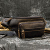 Retro Leather Fanny Pack Men's Crazy Horse Leather Chest Bag