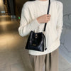 One-shoulder Messenger Bag Stone Pattern Leisure Bucket Bag Withdrawable Handbag