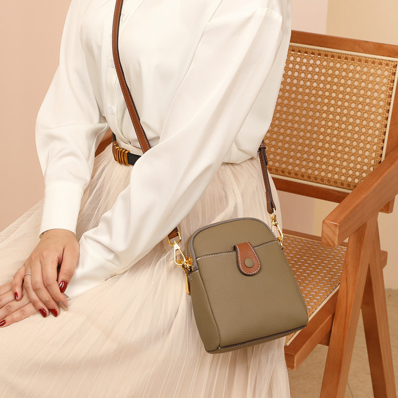 Niche First Layer Leather Mobile Phone Bag