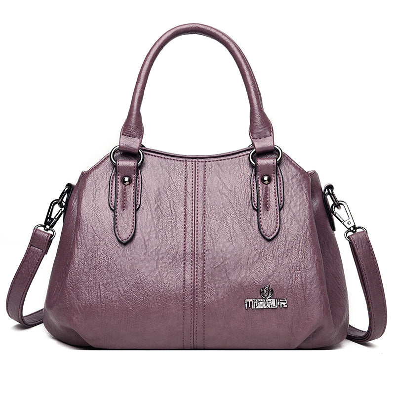 Soft Leather Shoulder Messenger Bag Foreign Trade Simple Dignified Generous Style Handbag
