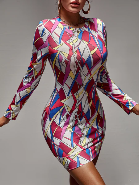 Allover Print Bodycon Dress