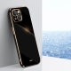 For iPhone 14 XINLI Straight 6D Plating Gold Edge TPU Shockproof Case(Celestial Blue)