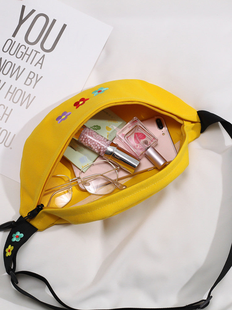 Diagonal Cute Canvas New Versatile Simple Casual Girl Chest Bag