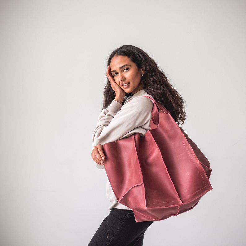 Shoulder Handbag Vintage Oil Wax Leather Soft Leather