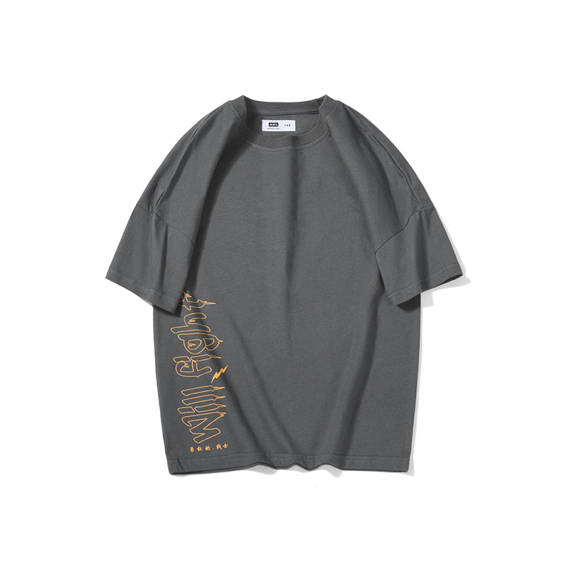 Kids Boys Casual Round Neck Short-Sleeved Cartoon Spaceman Letter Pattern Loose T-Shirt