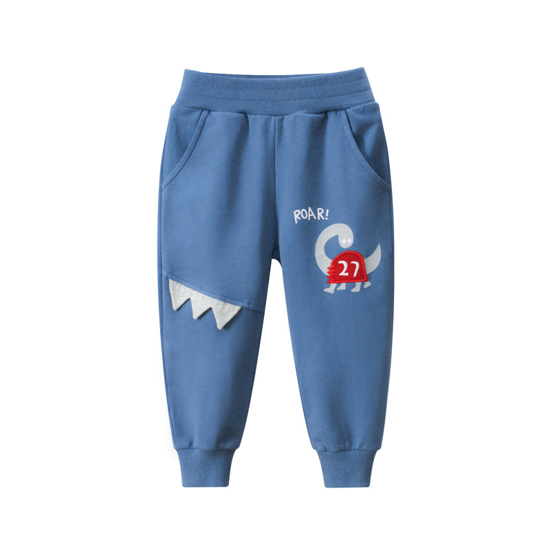 Boys Basic Cartoon Dinosaur Casual Sweatpants