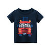 Boys Basic Cartoon Car Letter Round Neck Short-Sleeved T-Shirt