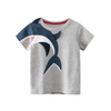 Boys Basic Round Neck Short-Sleeved Cartoon Shark T-Shirt