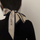 Women Retro Letter Pattern Hair Ribbon