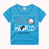 Boys Basic Round Neck Short Sleeve Cartoon Star Letter Pattern T-Shirt